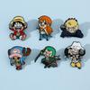 6 Pcs Fashion Cartoon Anime Brooch Funny Monkey D. Luffy Enamel Pin Metal Badge Jewelry Clothing Backpack Accessories Gift