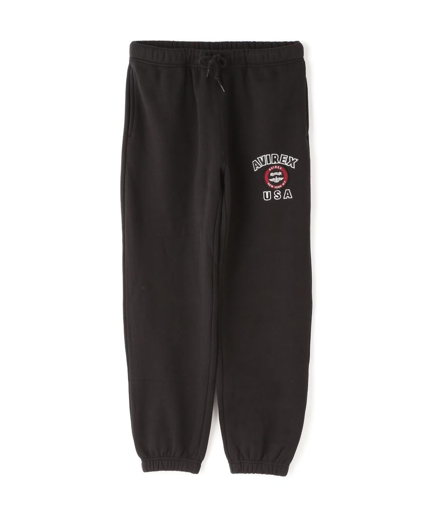 Avirex Varsity Logo Sweat Size Pants, Men's, M, 010, Black, 783-4910004