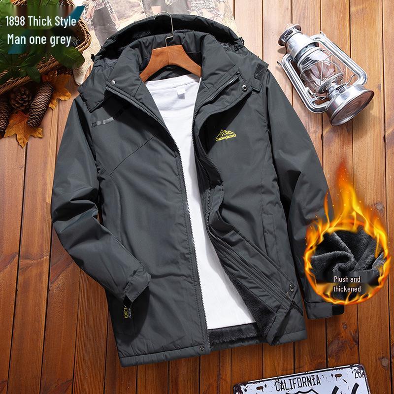 Winddichte Outdoor-Jacke mit Fleece-Futter für Herbst/Winter
