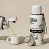 600/800ml 316 Stainless Steel Thermos Bottle Vintage Floral Print Vacuum Insulated Water Bottle Portable Outdoor Travel Flask