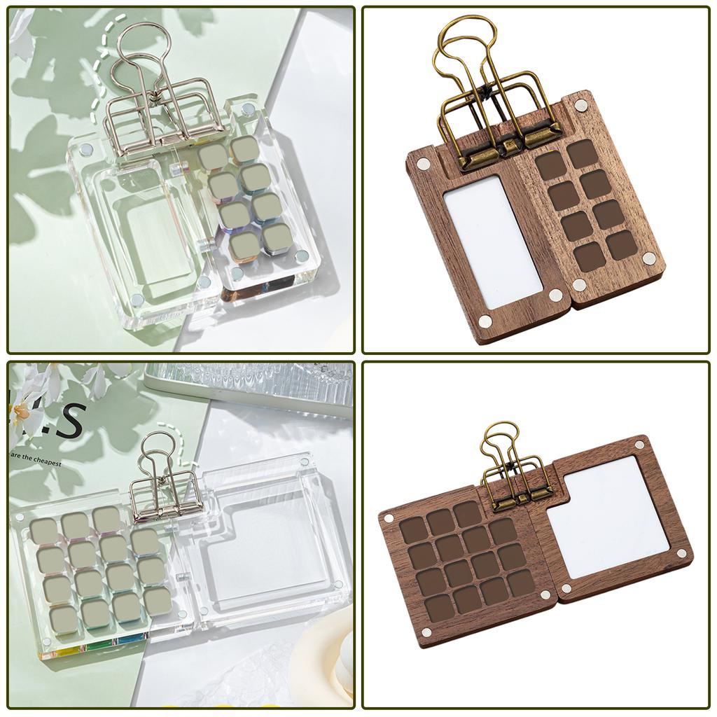 8/15 Grids Watercolor Palette Set Portable Sketchbook Palette Small Paint Palette Watercolour Travel Set for Painters