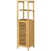 Bathroom Shelf, Cabinet Compartment with Louvered Door, Adjustable Shelves, Bamboo, approx. 33 x 30 x 120 cm