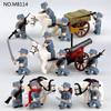 Eighth Route Army Assembly Number M8181 Children Assemble Small Particles Building Block Toy Carriage Sandbag Machine Gun