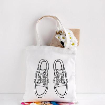 Ladies Handbags Canvas Tote Bag Pattern Shopping Travel Women Eco Reusable Shoulder Shopper Bags