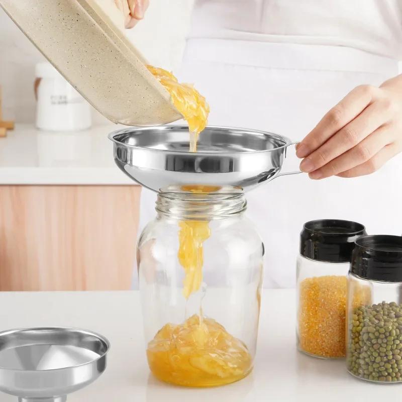 Stainless Steel Wide Mouth Funnel Canning Cup Jam Salad Dressing Hopper For Jar Wine Water Spices