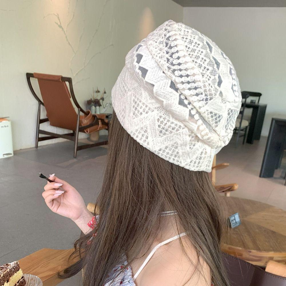 Breathable Beanies Hat Spicy Girl Knitted Hat Retro Sunscreen Cap Spring and Summer