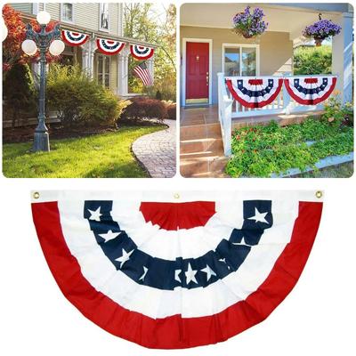 Independence Day Decoration Outdoor Garden Decoration Fence Fence Pendant Fan Flag Hanging Happy Easter Banner Sign Wall Banner