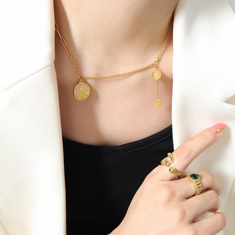 

Стиль Мультяшный Личность Мода Ниша Дизайн Чувство Бахрома Круглый Бренд Инкрустированный Цвет Ракушка Подвеска Счастливое Ожерелье