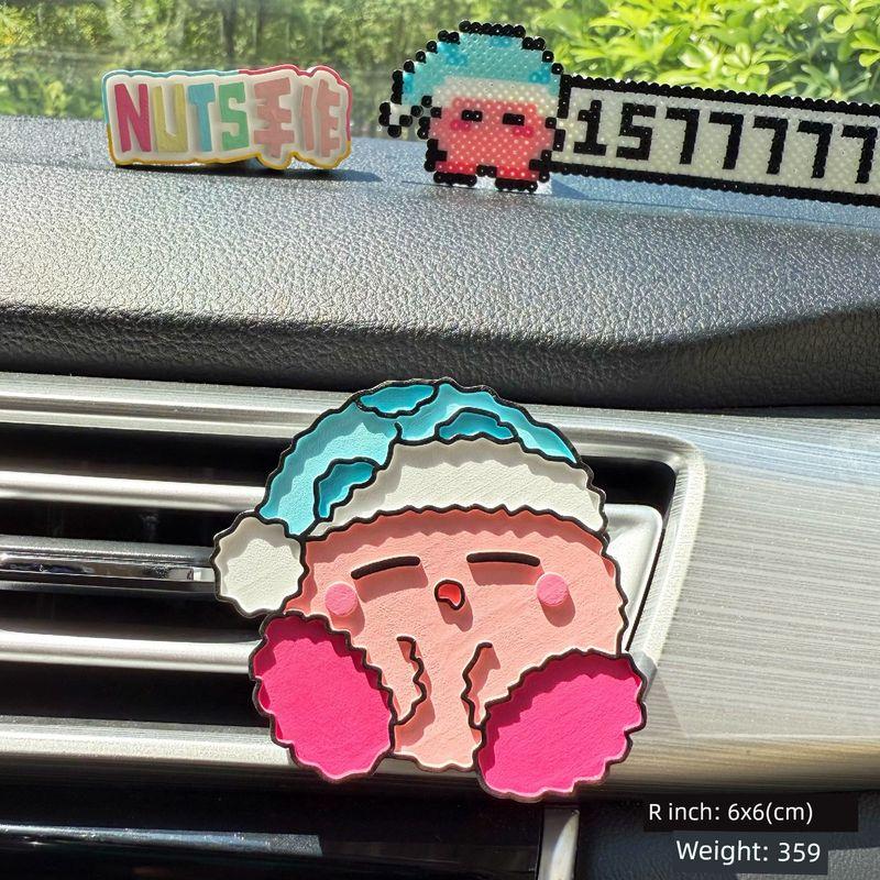 Kirby-Themed Creative Car Air Freshener Diffuser Stone, Essential Oil Perfume, Niche Handmade High-End Car Decoration