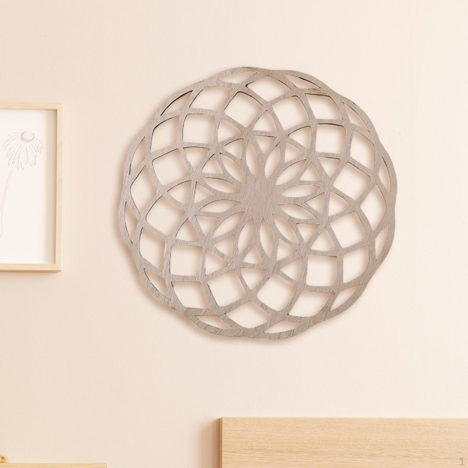 

Деревянная настенная живопись, декор в деревенском стиле, 12 дюймов, полая геометрия, круглая древесина для входной двери, новоселье Style B