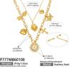 Summer Beach Series: DIY Stainless Steel Pendant Necklace - Cross, Heart, Flower, Queen Card, Zircon Clavicle Chain