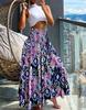 2024 Retro Floral Print Waist-Cinching Wide-Leg Pants for European and American Women