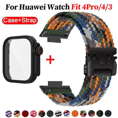 Armband+Hülle Für Huawei Watch Fit 4Pro Band Smartwatch Nylon Verstellbare Elastische Gürtel für Huawei Watch Fit 4 Fit 3 Correa