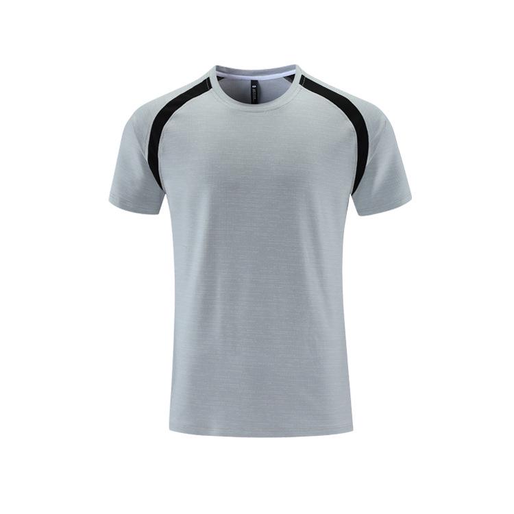

Мужская летняя спортивная быстросохнущая футболка из ледяного шелка - Свободная повседневная майка для бега и баскетбола XL серый/белый