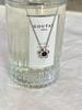 Su Chuang S925 Sterling Silver Black Diamond Plum Blossom Necklace for Women, Elegant Light Luxury Versatile Clavicle Chain