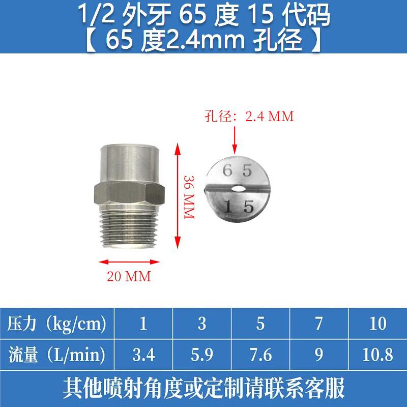 Industrial High-Pressure Stainless Steel Fan Spray Nozzle 1/2 inch