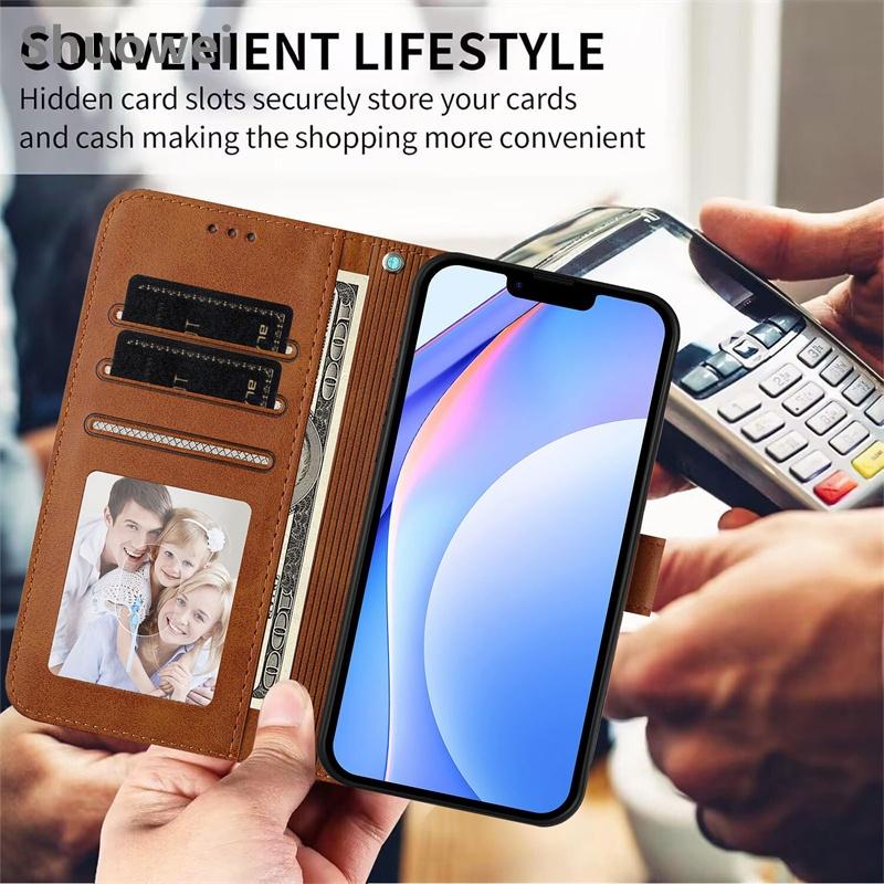 For Motorola Moto G05 G06 G15 G24 Power G34 G35 G45 G55 G56 G66J G75 G84 G85 4G 5G Flip Leather wallet Case Protection Card Holder Cover