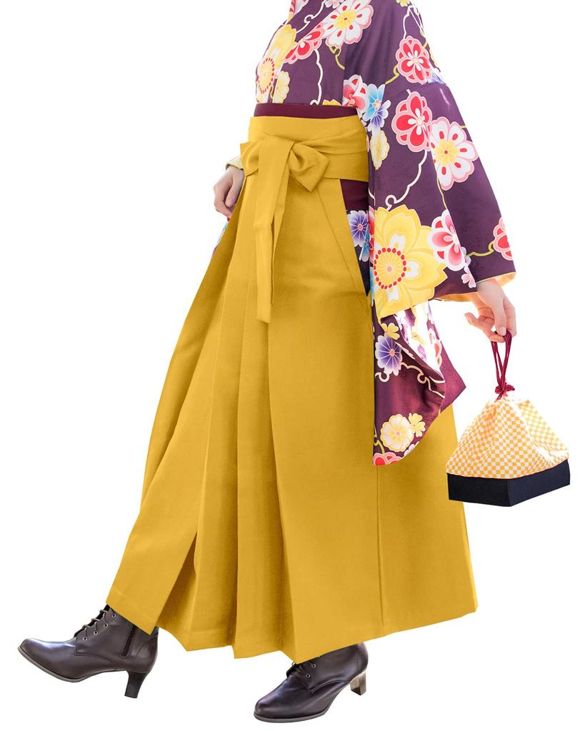Hakama Plain Single Item Mustard L [Kyouetsu] Women's (Yellow)