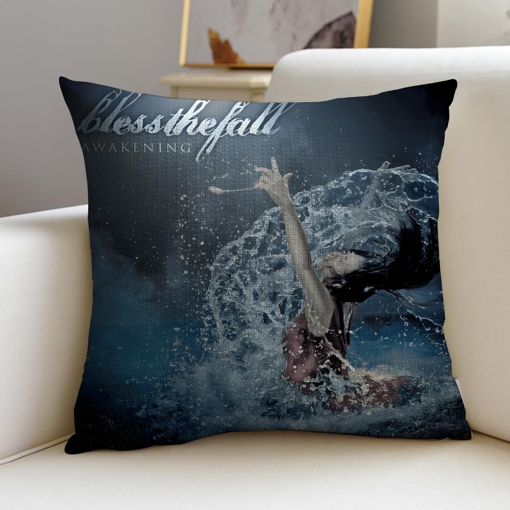 Heavy BBlessthefallS Cushion Cover Breathable and skinfriendly linen pillowcase square removable and washable cushion