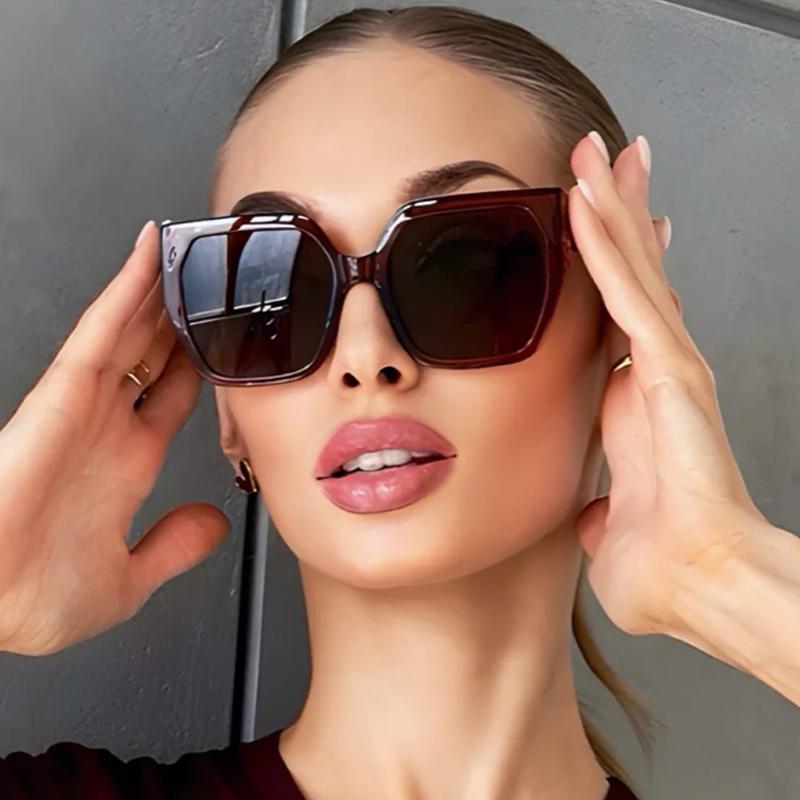 Protective Glasses 2pcs Large Frame Polygon Sunglasses Fashion Simple Design Sun Glasses Popular Shades Multi Color Lens Eyewear