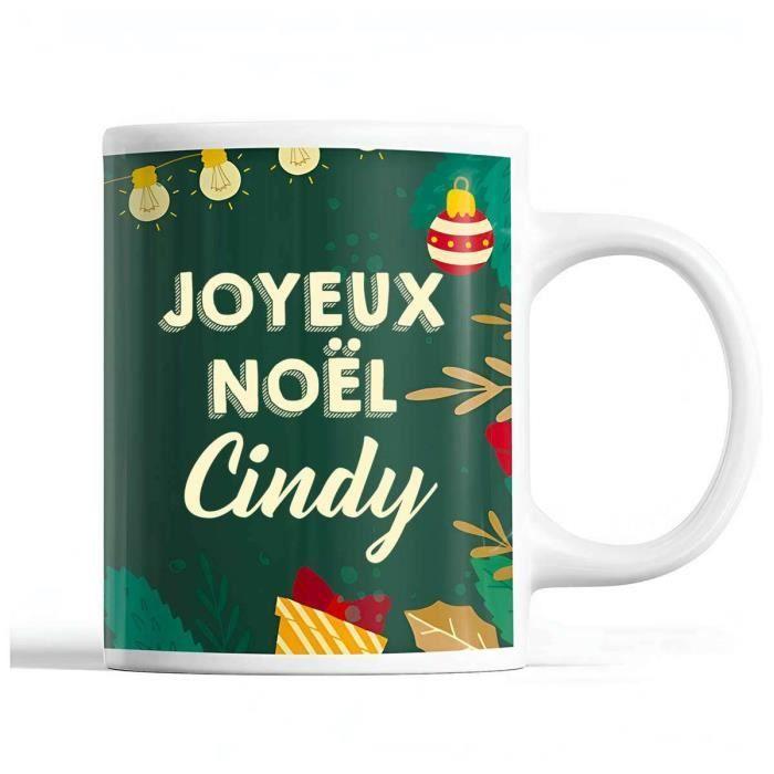 Mug - Noël Cindy - Céramique - Imprimé recto/verso - 325 ml - Vert