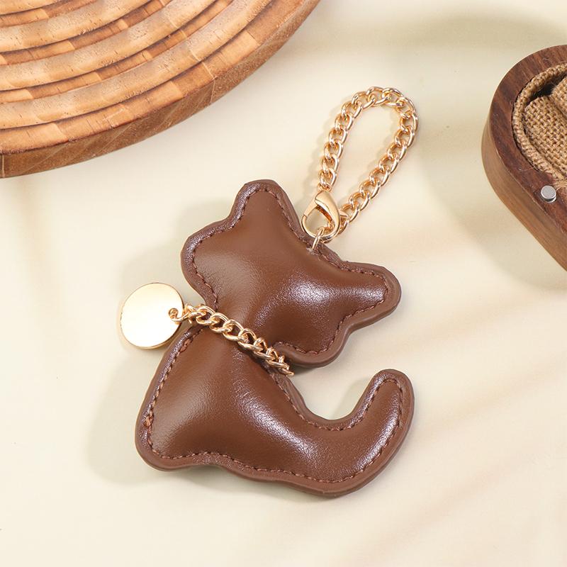 Fashion PU Leather Cat Keychain Cute Animal Keyring Women Bag Charm Handbag Hanging Pendant Decoration Girl Gifts