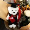 10 pcs/set Graduation Season Mini Bear Flower Bouquet Bachelor Bear Plush Toy  School Graduate Gifts