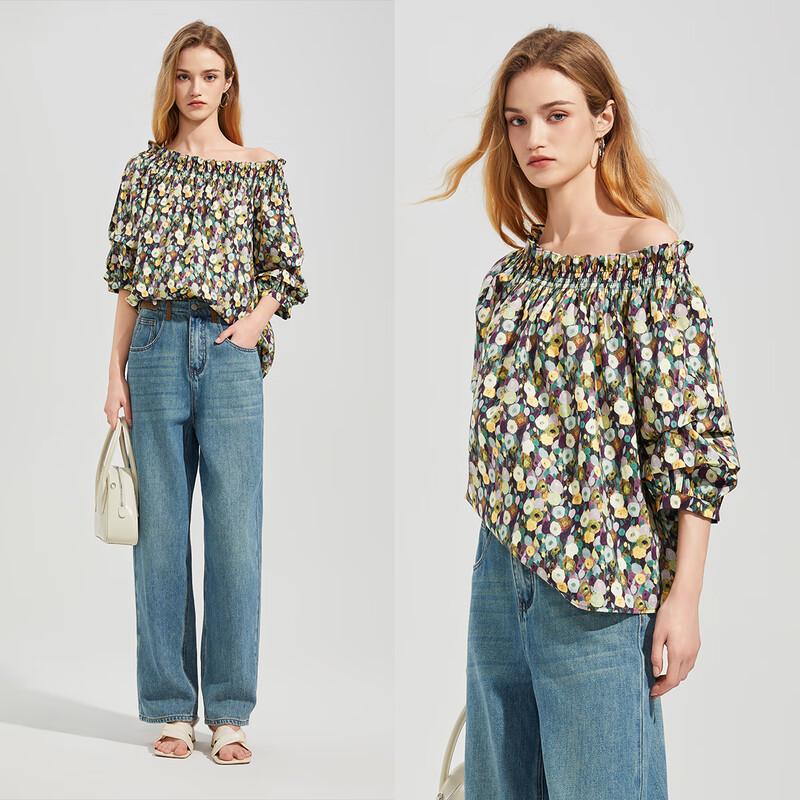 Women's Fashion Printed Short Sleeve Blouse
