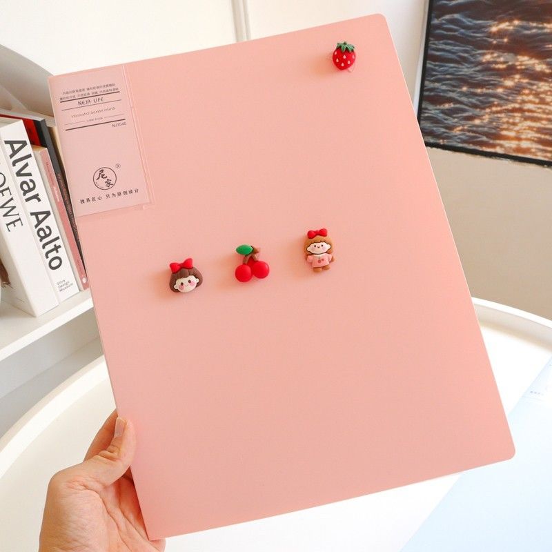 Cute Morandi Info Booklet A4 Insert Transparent Folder Student Certificate Paper Book Buggy Bag Archive Folder