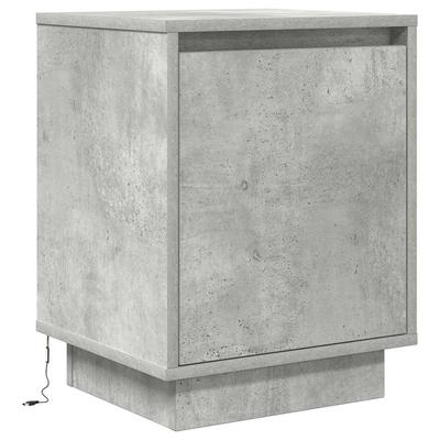 Nightstand with LED Lights Concrete Grey 38 X 34 X 50 Cm
