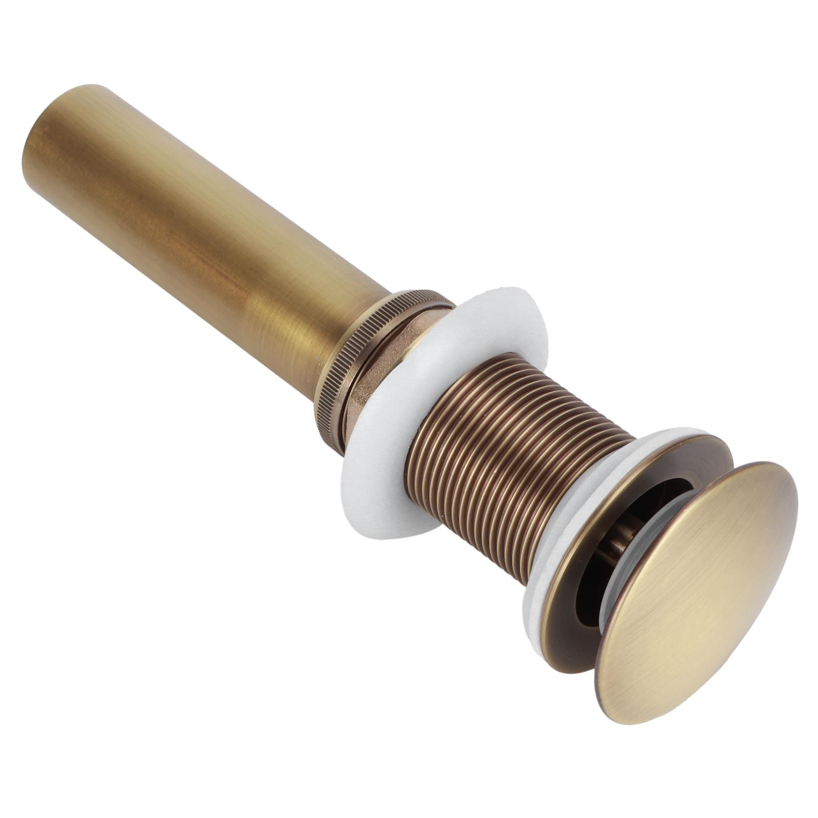 

Brass Popup Drain Stopper Bathroom Basin Sink Draining Without Overflow AccessoryAntique Big Bouncing Without Hole