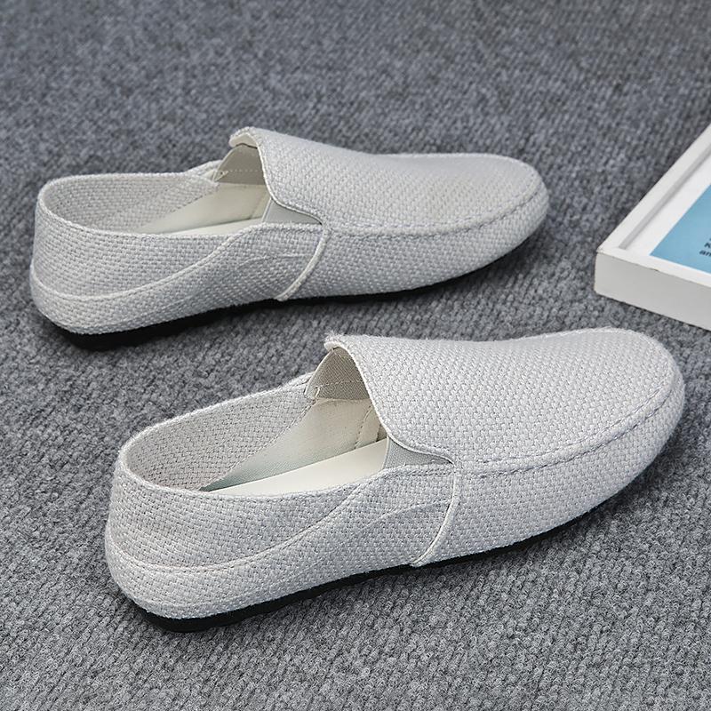 Canvas summer new breathable black cloth shoes lazy driving soft-soled Doudou trendy shoes