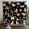 Funny Cat Shower Curtain Cartoon Cute Cats Dog Kids Shower Curtain for Bathroom Waterproof Polyester Home Decor Shower Curtains