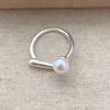 Panjbj  Copper Shell Pearl Ring For Women Irregular Sweet Romantic Office Jewelry Birthday Gift Dropship