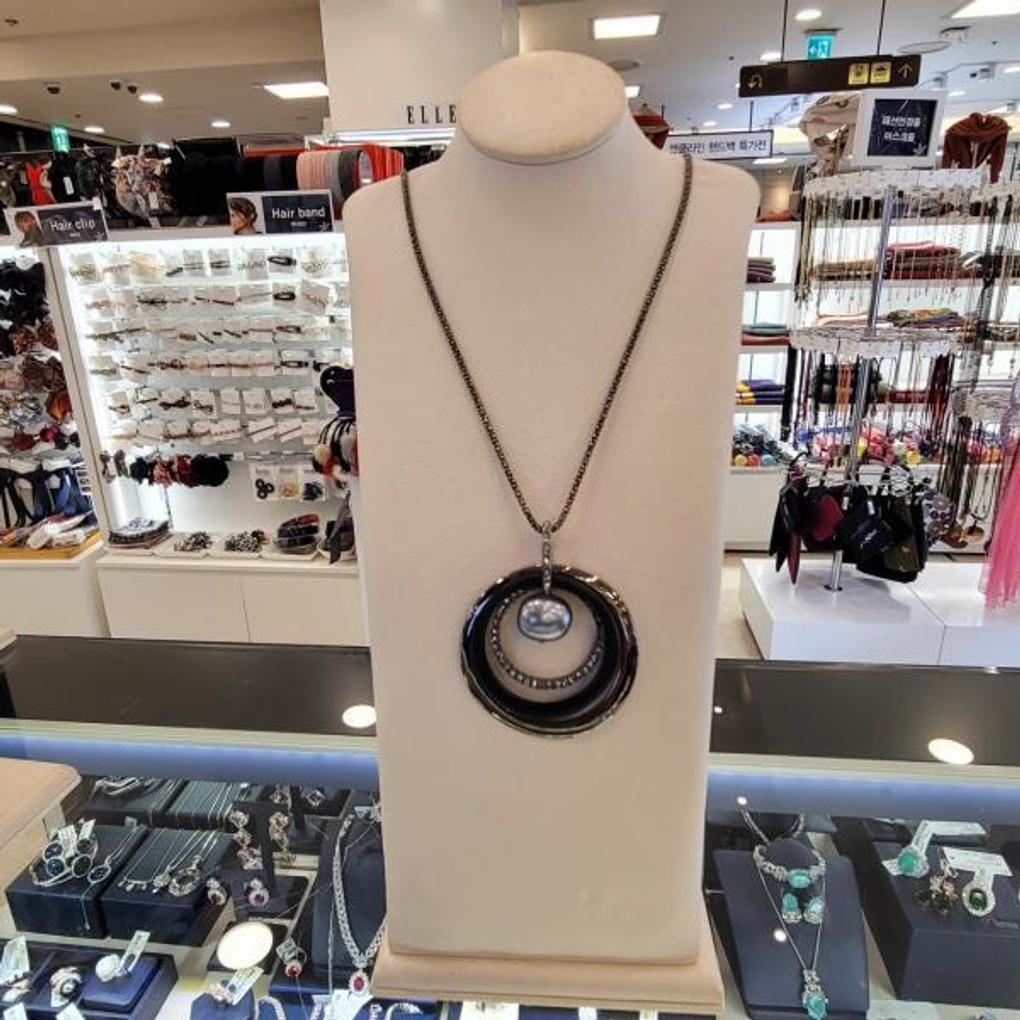 Atria Oval Freshwater Wood Ring N Necklace MRNNEFR0005BKF