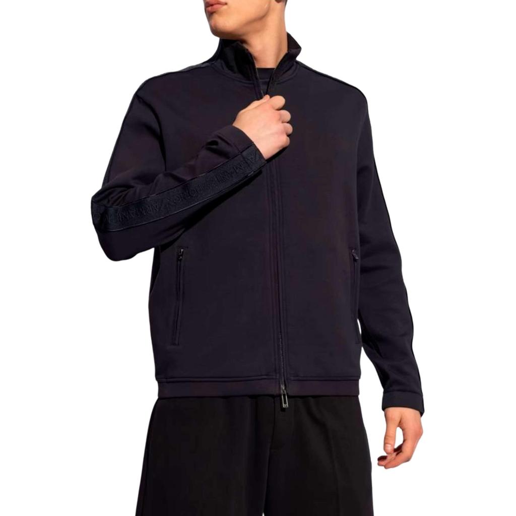 EMPORIO ARMANI Logo-Embroidered High-Neck Zipped Sweatshirt 3D1M69-1JHSZ-0920