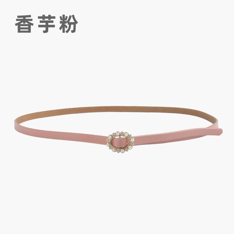 

Четыре сезона в наличии новый женский инкрустированный жемчугом тонкий пояс простой не перфорированный узел пояс с повседневными брюками платье 105cm