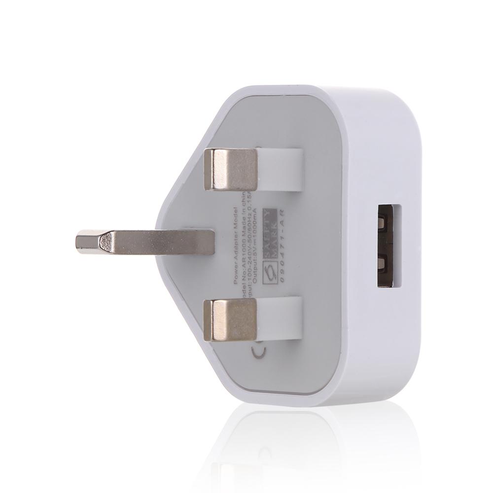 Home 3 Pin 1 Port USB USB Charger Wall Charger UK Plug Power Adapter