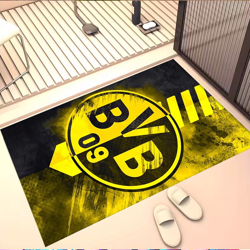 Borussia Dortmund Print Rug, Washable Floor Carpet, For Entryway Dorm Laundry Room Office Study, Home Decor Birthday Christmas Gift