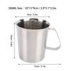 Measuring Cup with Markings Spout 304 Stainless Steel Easy to Clean Milk Frothing Pitcher for Coffee Kitchen