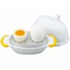 Akebono Sangyo Egg Boiler, 2-Egg Capacity, Approximately 16.8cm Wide X 10.1cm Deep X 10.5cm High, Made In Japan, RE-277, White