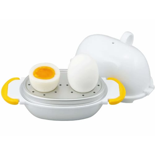 Akebono Sangyo Egg Boiler, 2-Egg Capacity, Approximately 16.8cm Wide X 10.1cm Deep X 10.5cm High, Made In Japan, RE-277, White