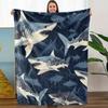 Shark-Themed Flannel Blanket - Soft, Breathable with Vibrant Underwater Print, Perfect Gift for Family & Friends