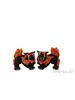 Okinawan Curry Shisa Pair Okinawa Lucky Good Feng with Sticker - Souvenir, Amulet, Charm, Fortune, Shui, Black, Horizontal,