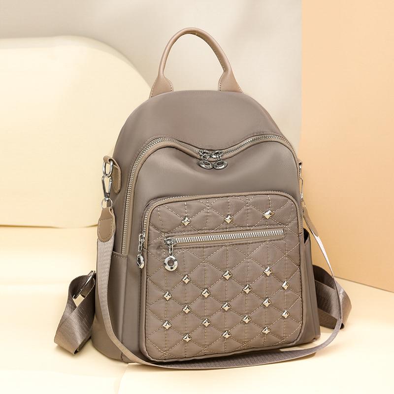 Rhomboid Rivet Backpack Women's Travel Bag Large Capacity Backpack