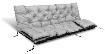 Garden Cushion 180x60x50 Cm + 2 Cushions for a Swing Bench, Waterproof, Light Gray