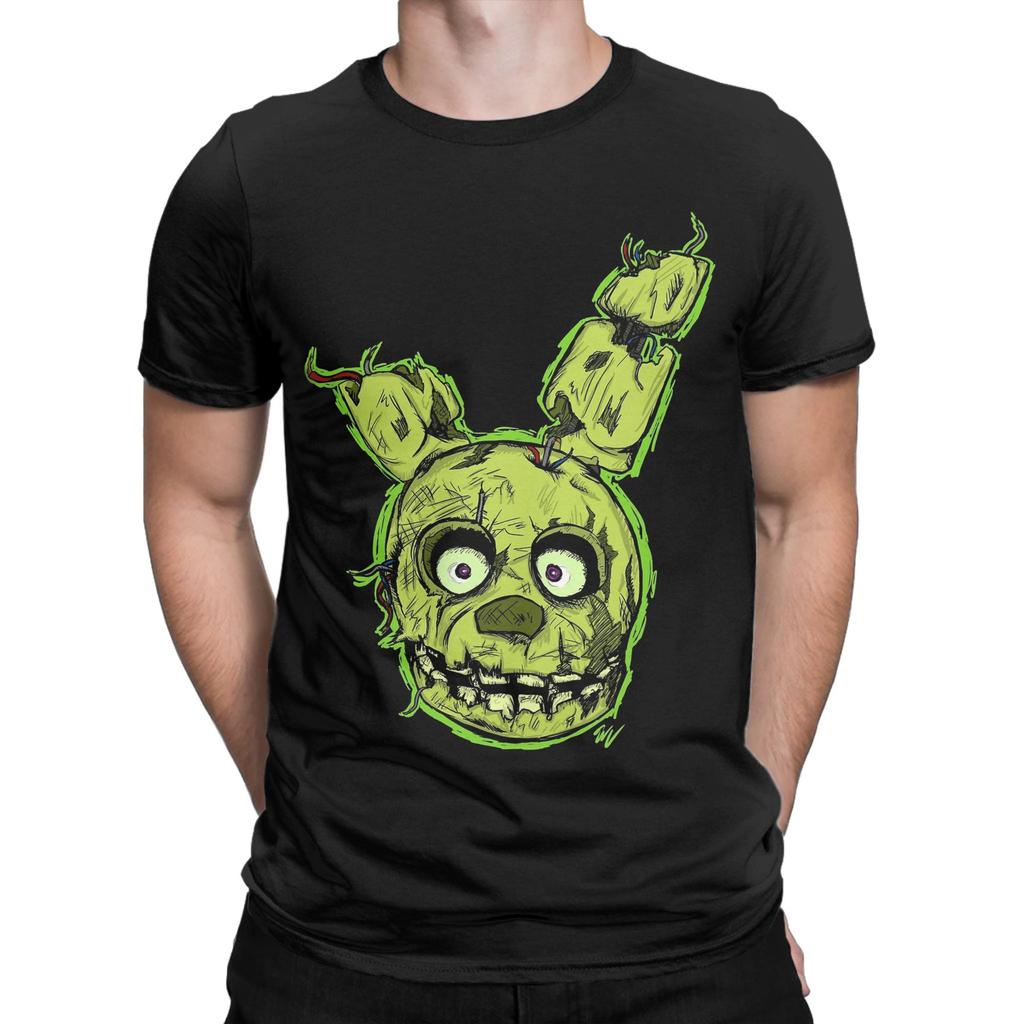 FNAF Springtrap Five Nights At Freddy’s Men T Shirts Creative Tees Short Sleeve Round Neck T-Shirt 100% Cotton Printed Tops
