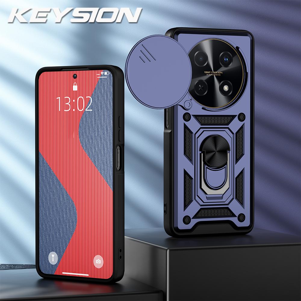 

KEYSION Противоударный защитный чехол для Huawei nova 12i, защитное кольцо для объектива камеры, подставка, задняя крышка для телефона Huawei nova 12i for Huawei nova 12i