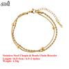EFFIE QUEEN Stainless Steel 18k Gold Chopin & Snake Chain Bracelet Simple Jewelry for Women, Men Banquet Party Hand Gift STCB10