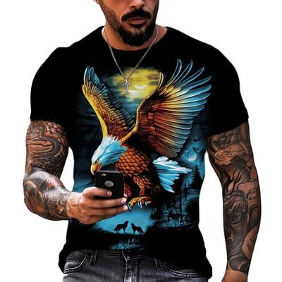 Night Eagle T-shirt 3d Print T Shirt Summer Men's Oversized Short Sleeve Tops Tees Men's Designer Clothing